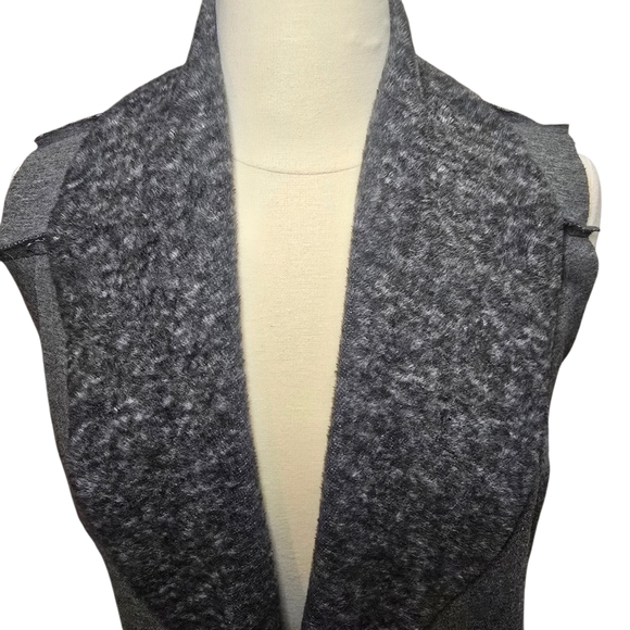 Altar'd State Vest Small Gray Fleece Vest Open Front Waterfall - Picture 2 of 12